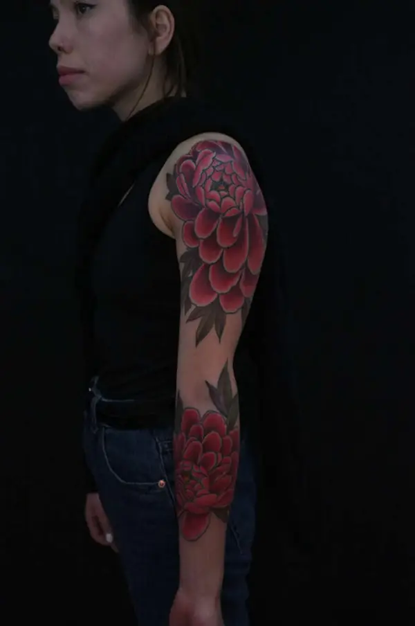 Chrysanthème Irezumi en black & grey